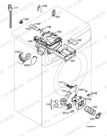 Взрыв-схема стиральной машины Electrolux EWS10277W - Схема узла Hydraulic System 272